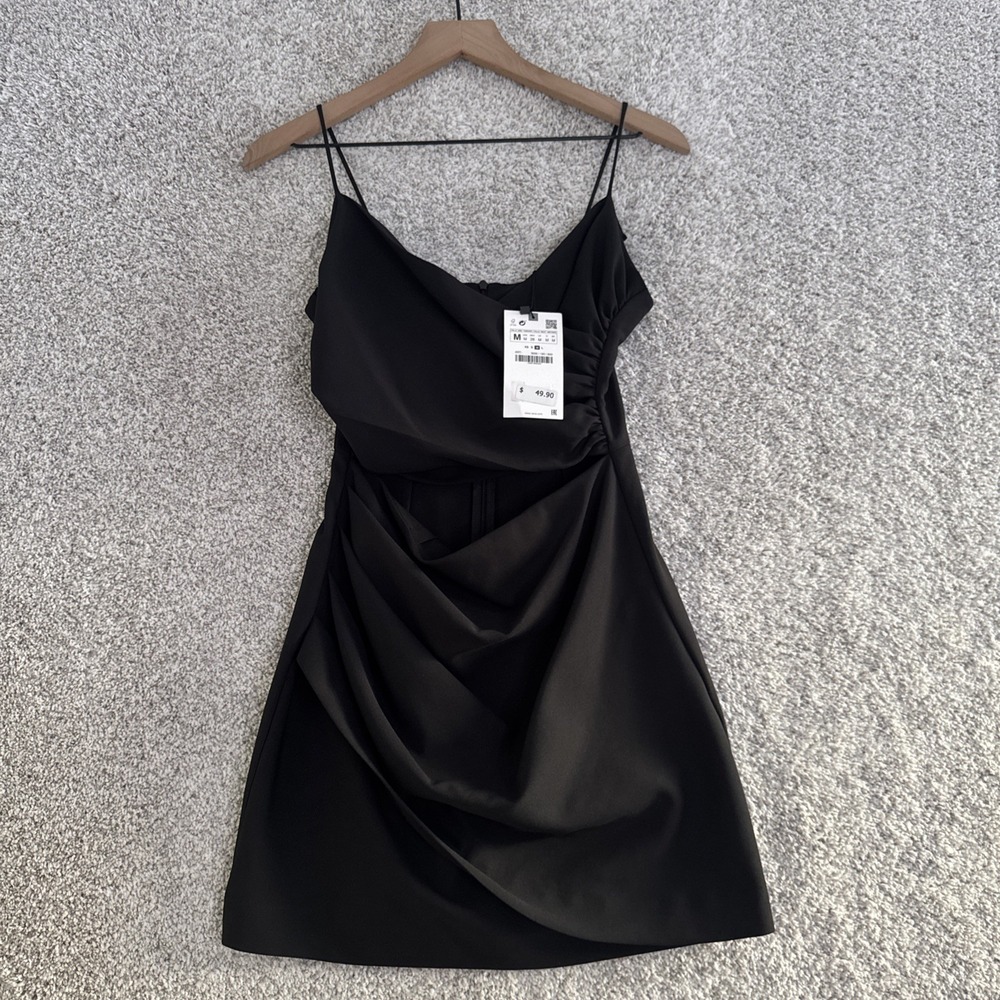 Zara Black Cut Out Mini Dress Sz Medium